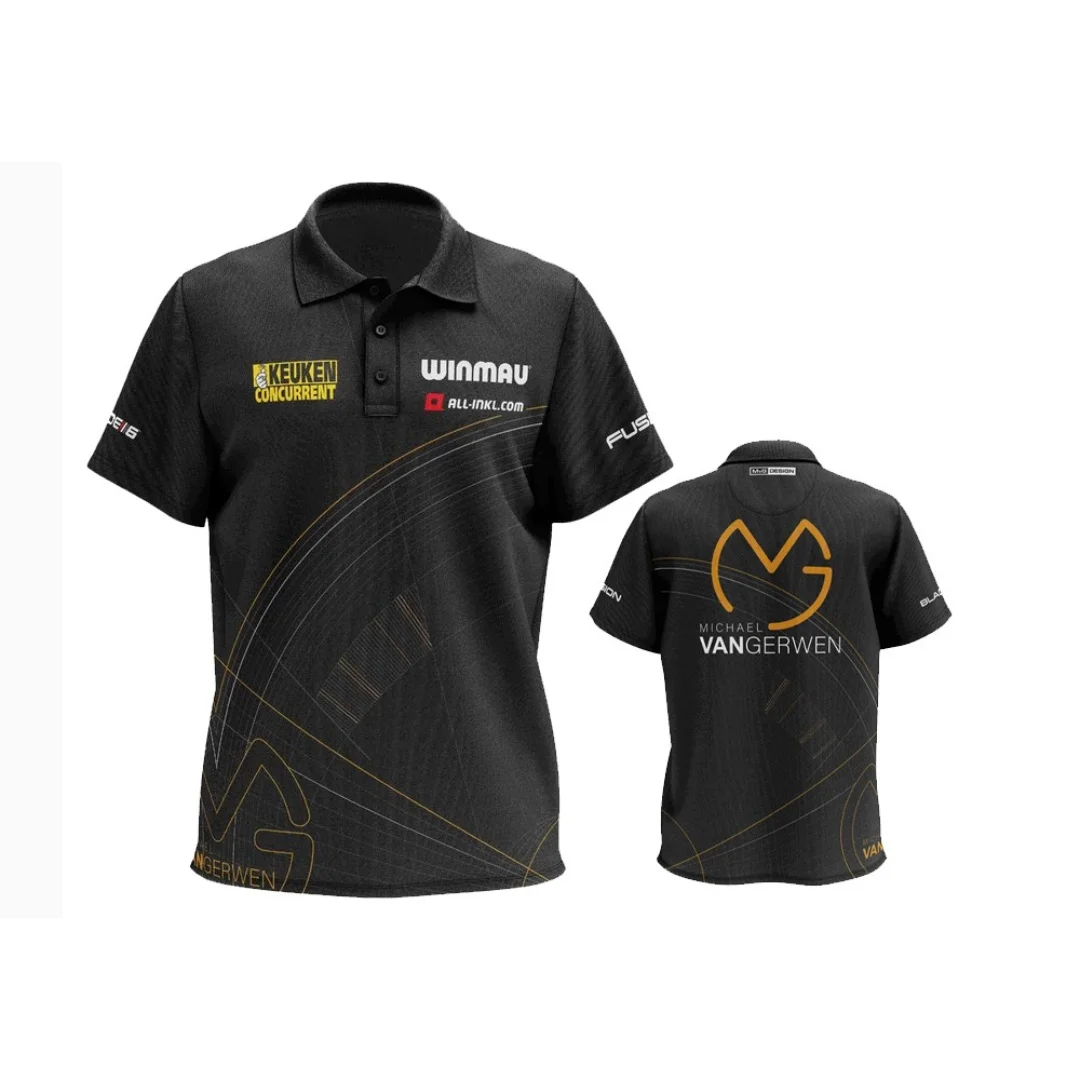 2026 Michael van Gerwen Dartshirt Official dart competition jersey Summer Sports Men's T-Shirt Children's Clothing Tee