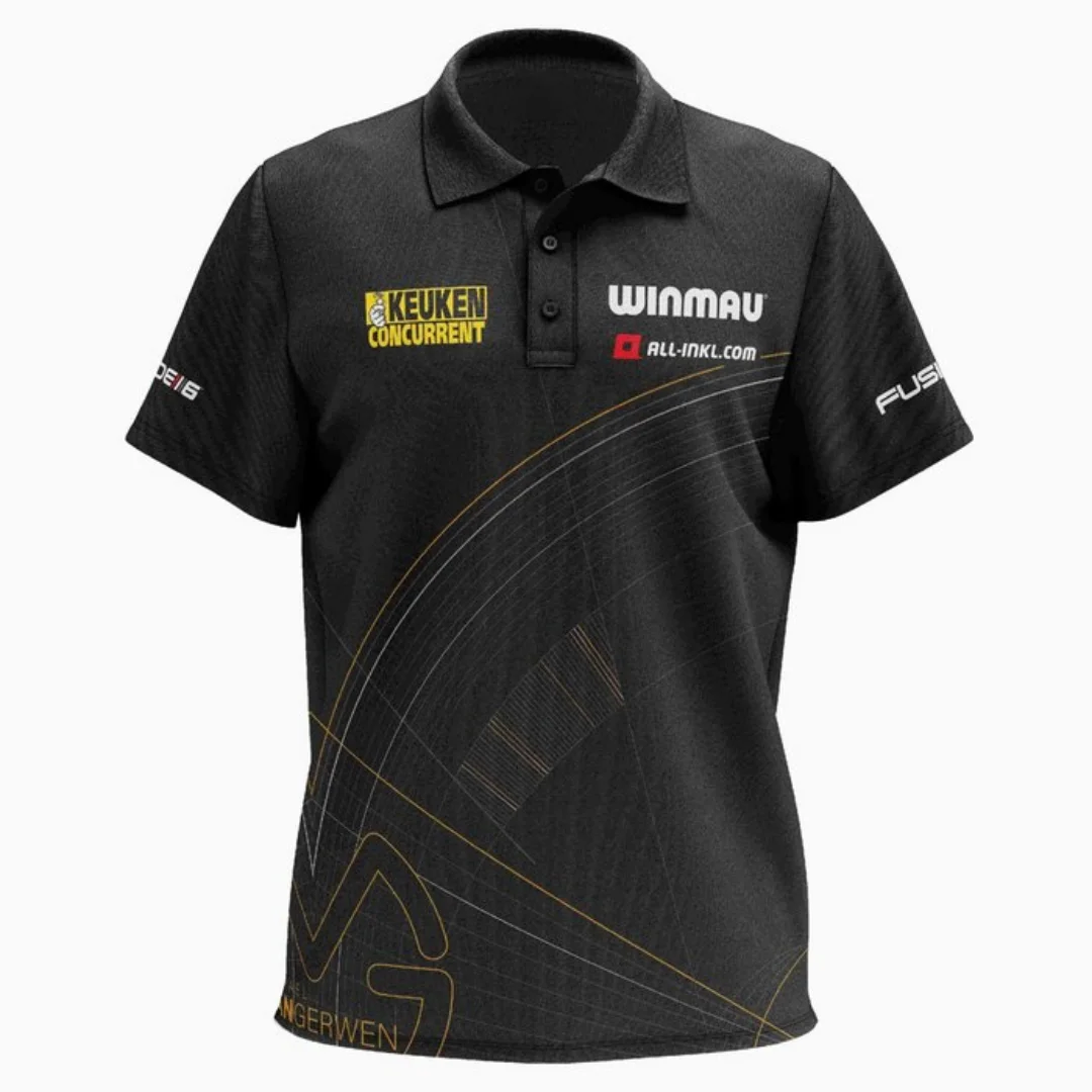2026 Michael van Gerwen Dartshirt Official dart competition jersey Summer Sports Men's T-Shirt Children's Clothing Tee