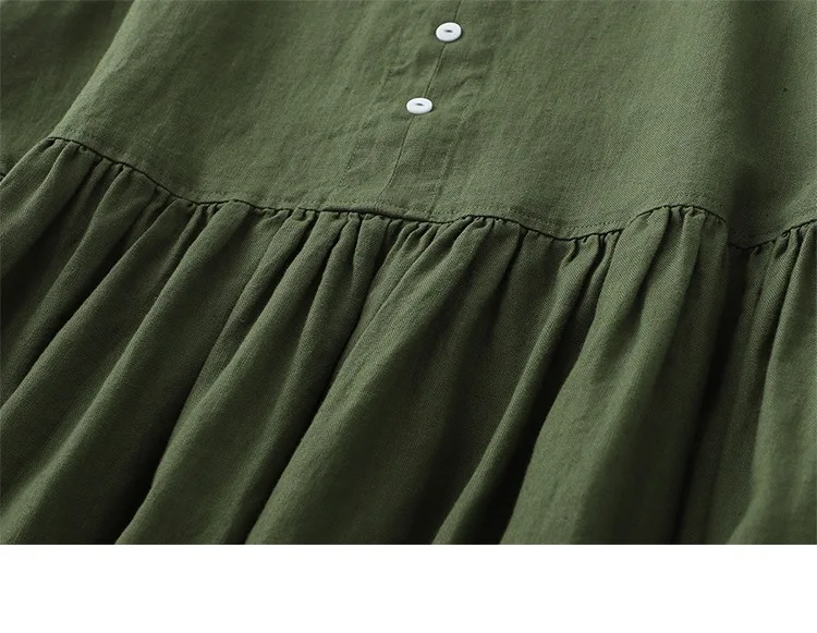 2026 New Women's Cotton Linen Sleeveless Dress Casual Button Down Loose Midi Dresses for Summer Women's Casual Dresses