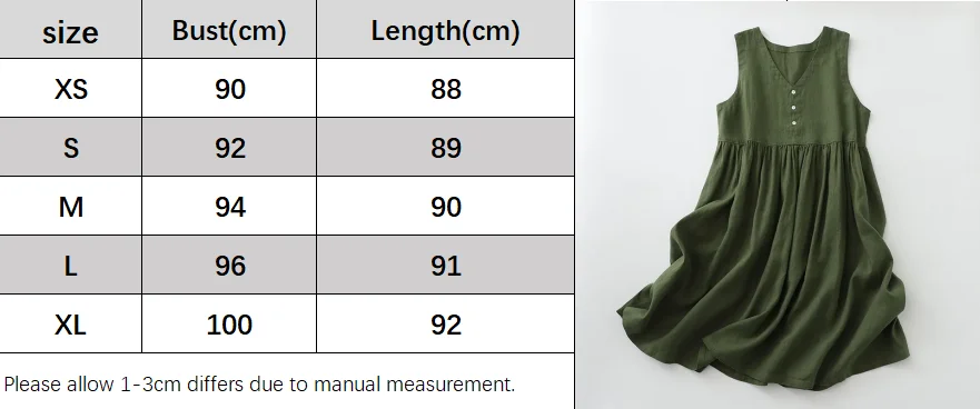 2026 New Women's Cotton Linen Sleeveless Dress Casual Button Down Loose Midi Dresses for Summer Women's Casual Dresses