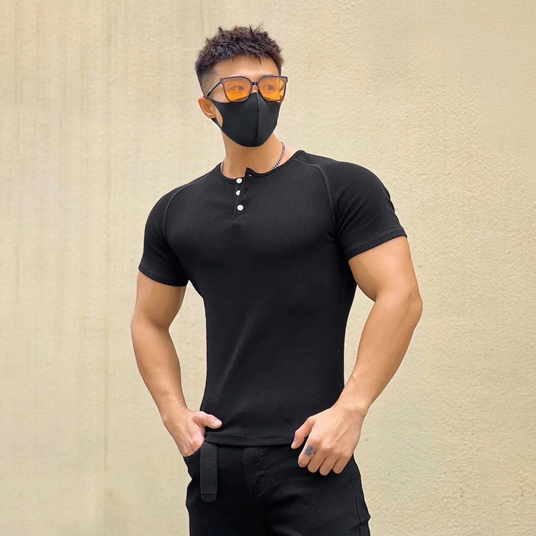 Men's Summer Quick Dry Tight Short Sleeve T-Shirt Gym Fitness Muscle Bodybuilding Training Slim Fit Casual Sports Tops Male