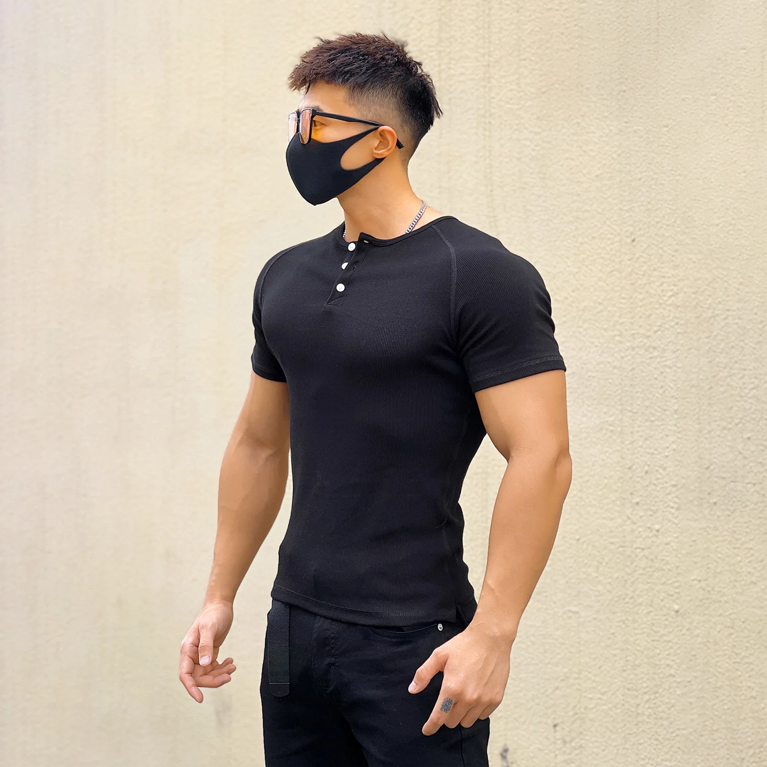 Men's Summer Quick Dry Tight Short Sleeve T-Shirt Gym Fitness Muscle Bodybuilding Training Slim Fit Casual Sports Tops Male