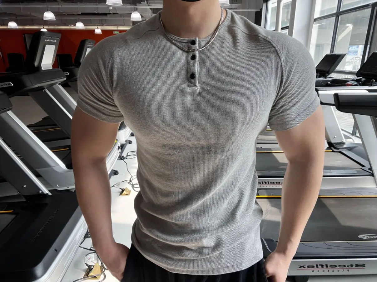 Men's Summer Quick Dry Tight Short Sleeve T-Shirt Gym Fitness Muscle Bodybuilding Training Slim Fit Casual Sports Tops Male