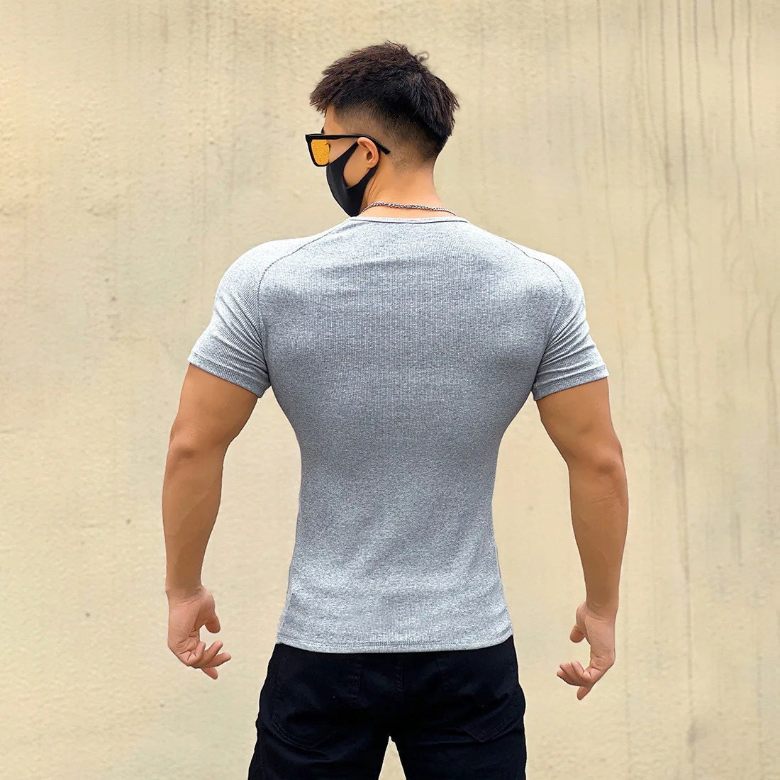 Men's Summer Quick Dry Tight Short Sleeve T-Shirt Gym Fitness Muscle Bodybuilding Training Slim Fit Casual Sports Tops Male