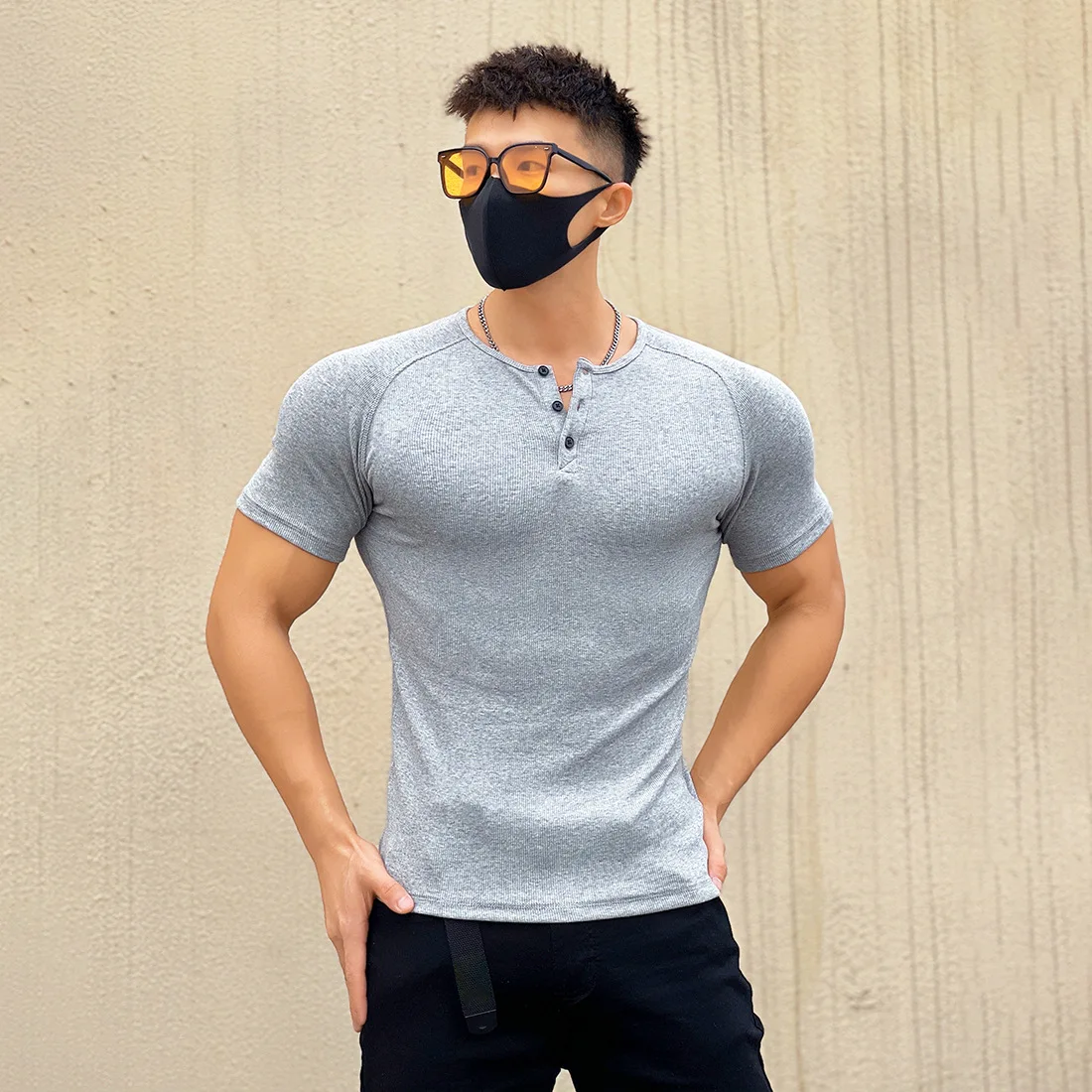 Men's Summer Quick Dry Tight Short Sleeve T-Shirt Gym Fitness Muscle Bodybuilding Training Slim Fit Casual Sports Tops Male