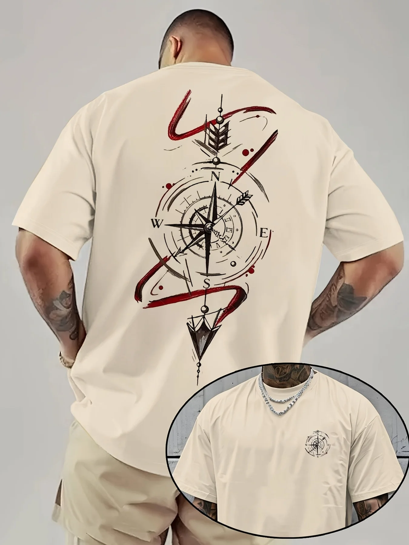 Summer 100% Cotton Men's T Shirt Soft Breathable Fabric Fashionable Pattern Printing Comfortable Fit Suitable Daily Home Wear