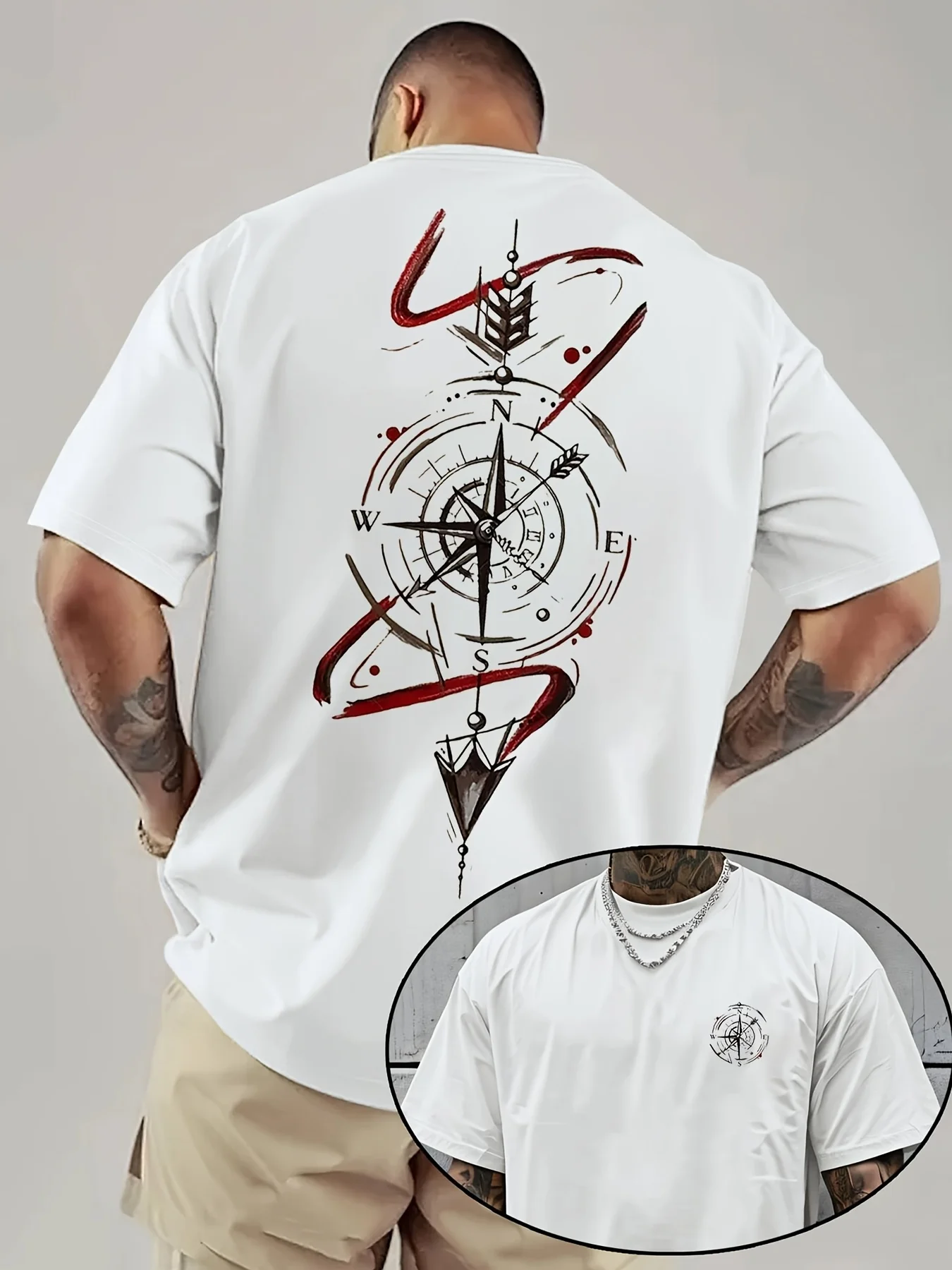 Summer 100% Cotton Men's T Shirt Soft Breathable Fabric Fashionable Pattern Printing Comfortable Fit Suitable Daily Home Wear