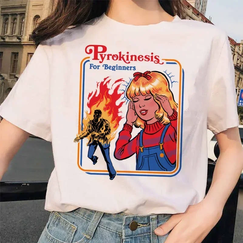 Lets Summon Demons Aesthetics T Shirt Women Summer Casual Harajuku Cartoon Print Satan Short Sleeve Tops Camiseta Mujer