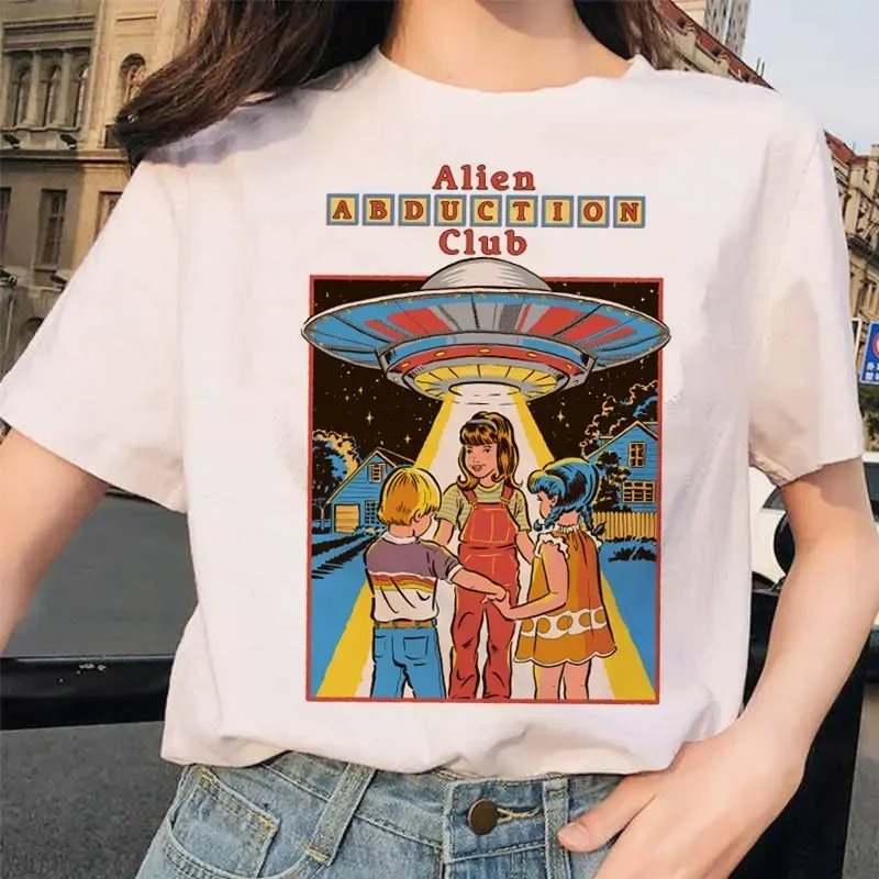 Lets Summon Demons Aesthetics T Shirt Women Summer Casual Harajuku Cartoon Print Satan Short Sleeve Tops Camiseta Mujer