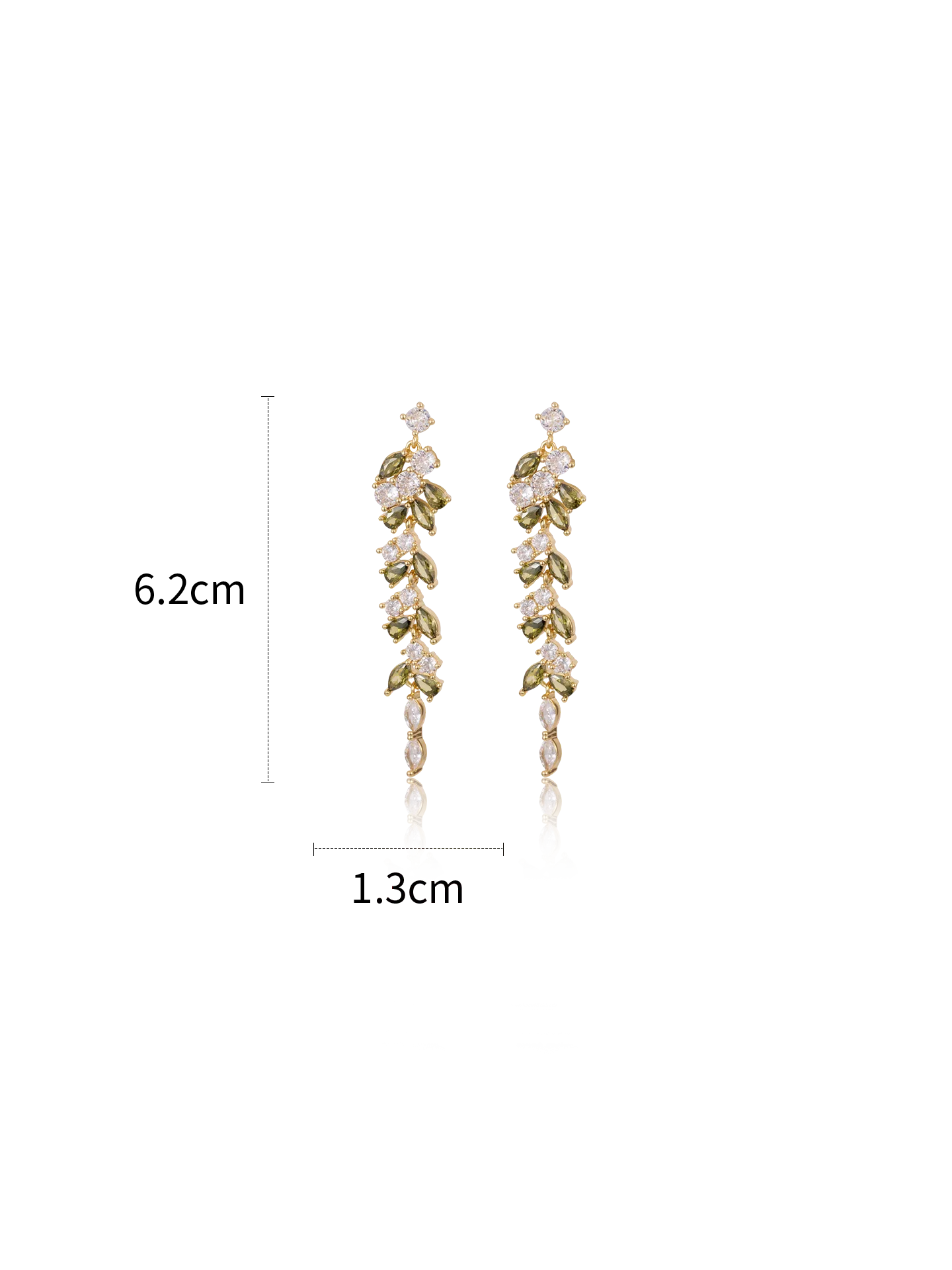 Korean new design fashion jewelry 14K gold plated luxury zircon leaf long tassel earrings elegant women's party accessories
