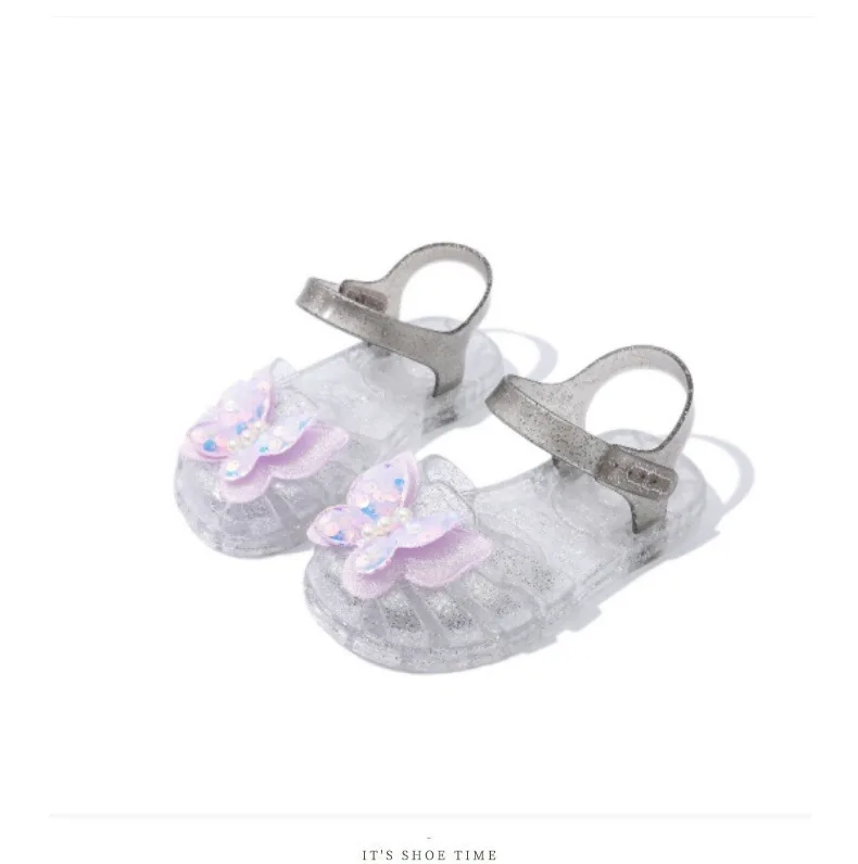 New summer kids baby princess Roman shoes girls beach sandals crystal jelly shoes sandals glitter butterfly children's sandals