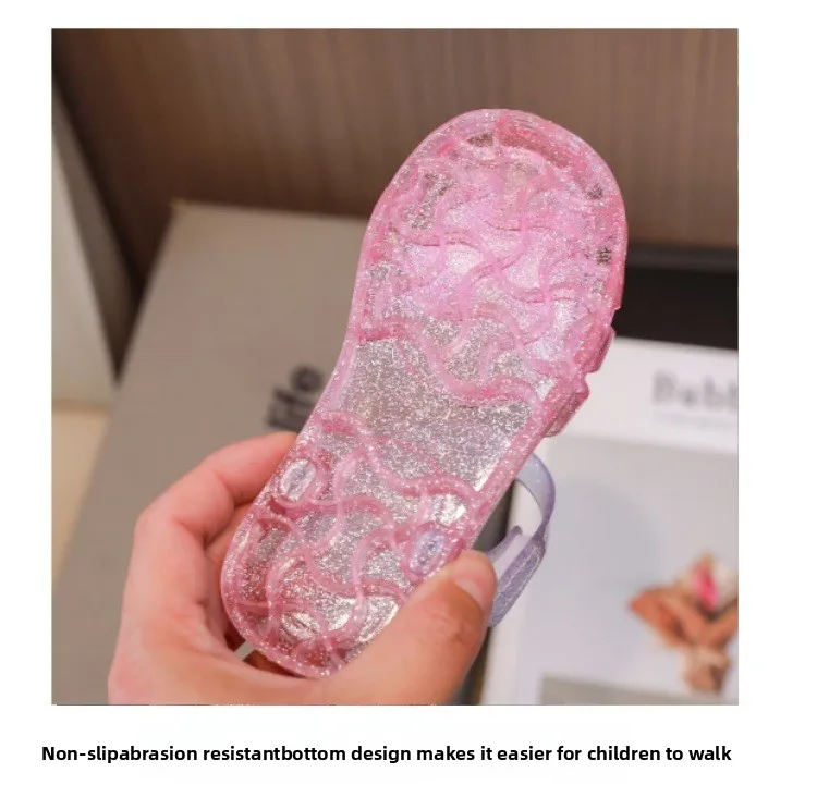 New summer kids baby princess Roman shoes girls beach sandals crystal jelly shoes sandals glitter butterfly children's sandals