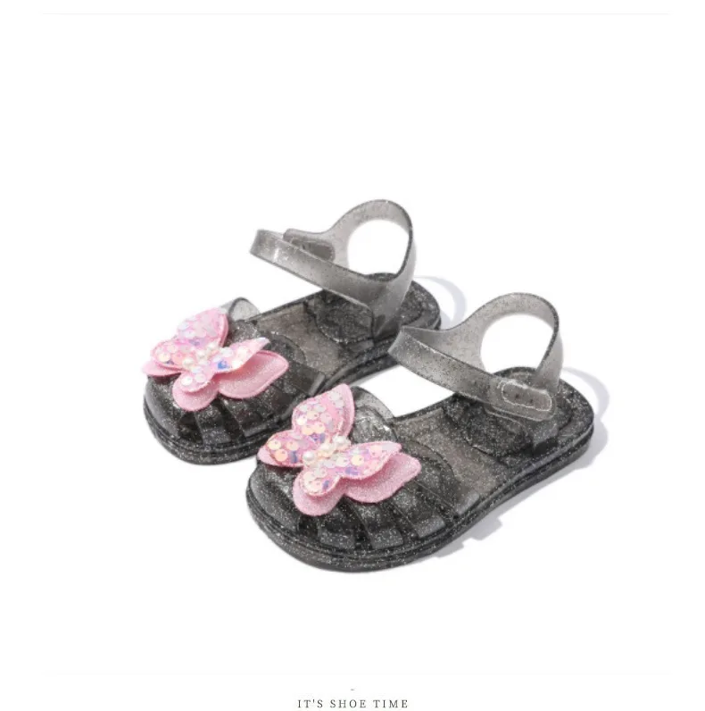 New summer kids baby princess Roman shoes girls beach sandals crystal jelly shoes sandals glitter butterfly children's sandals