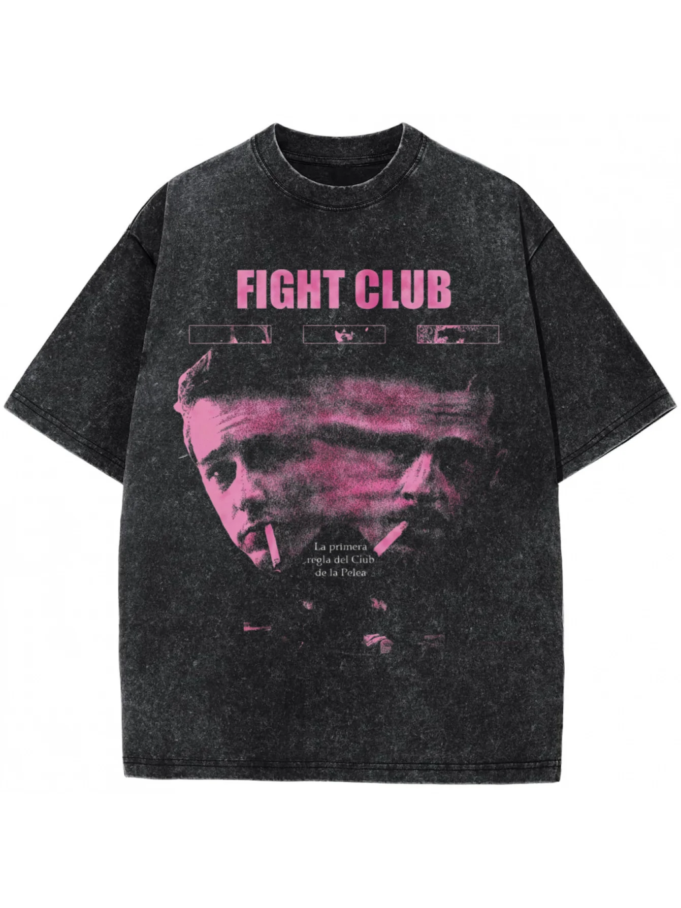 TV Fight Club Movie Pattern Men's Printed T-shirt Casual Retro Pure Cotton Short Sleeved T-shirt Unseix Loose Oversized T-shirt