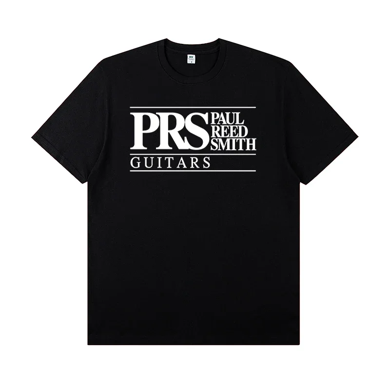 PRS Electric Guitar Peripheral Pattern Round Neck Rock T-shirt Short Sleeve Band Lead Singer Guitarist Practice T-shirt Clothes