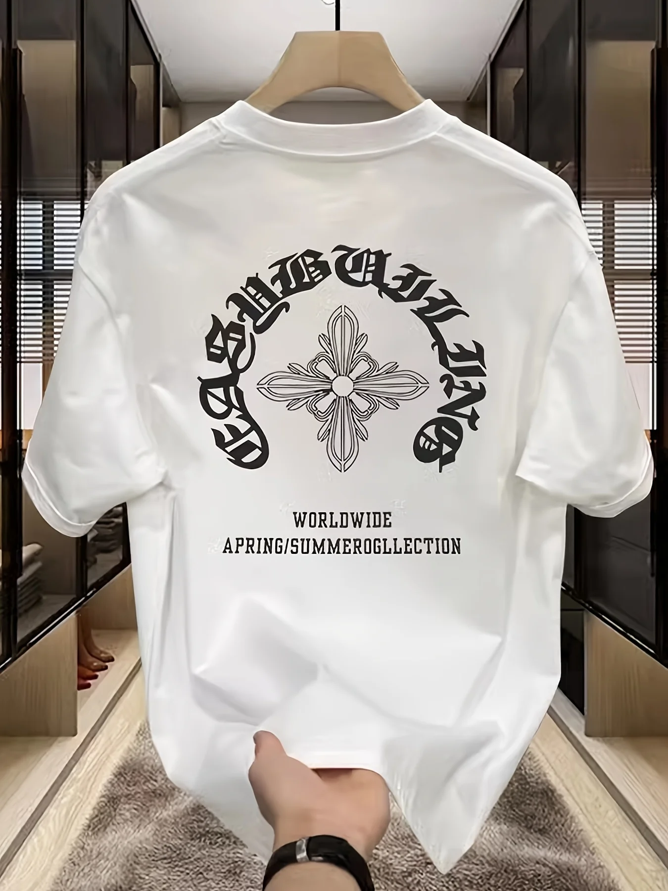 Summer Men's 100% Cotton T Shirt Simple Fashionable Style Print Comfortable Soft Breathable Fabric Suitable Home Casual Wear