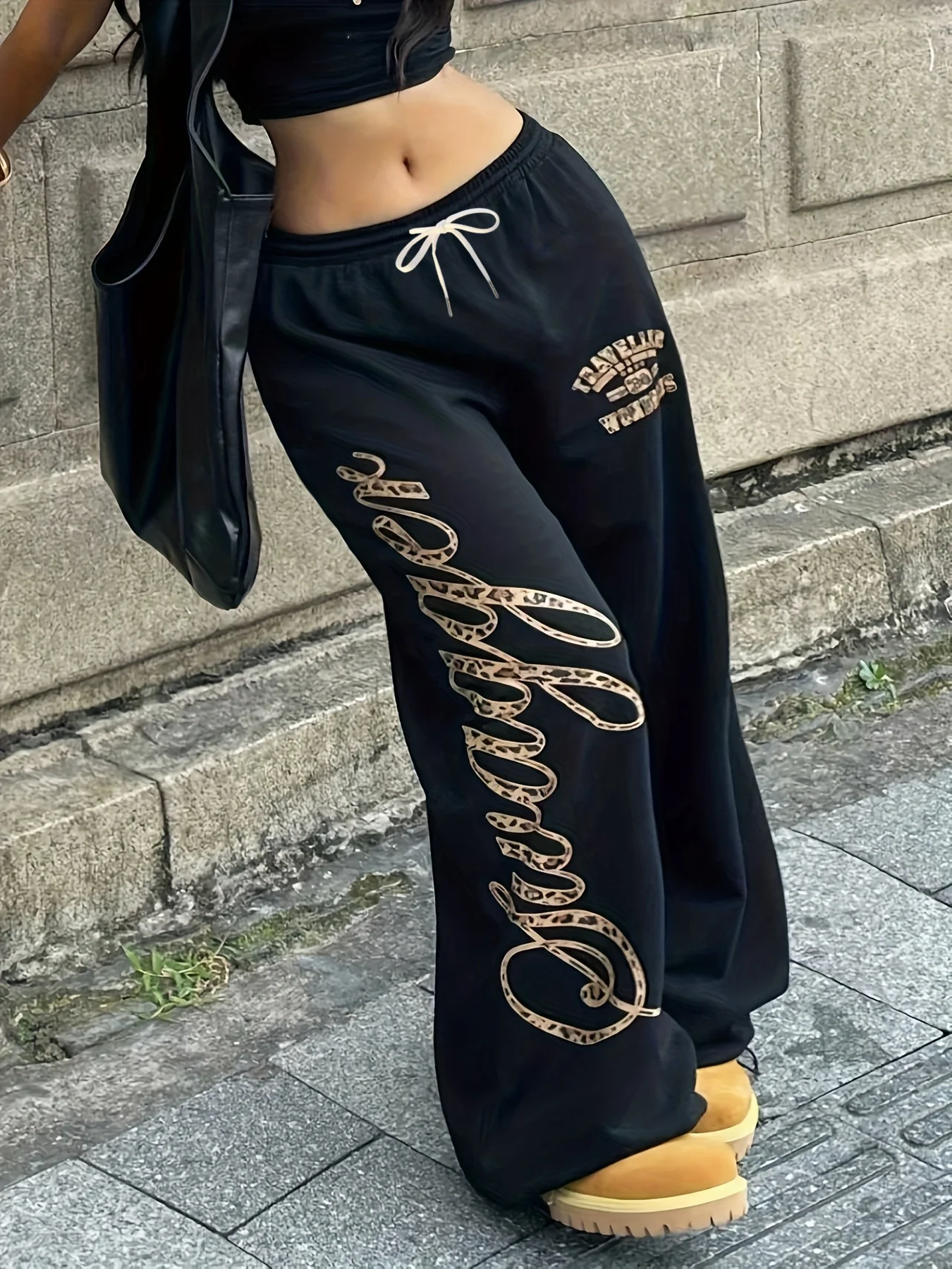 Loose Fit Streetwear Style Printed Sweatpants for Women/kid Comfortable Casual Polyester Fiber Long Trousers Autumn New Arrival