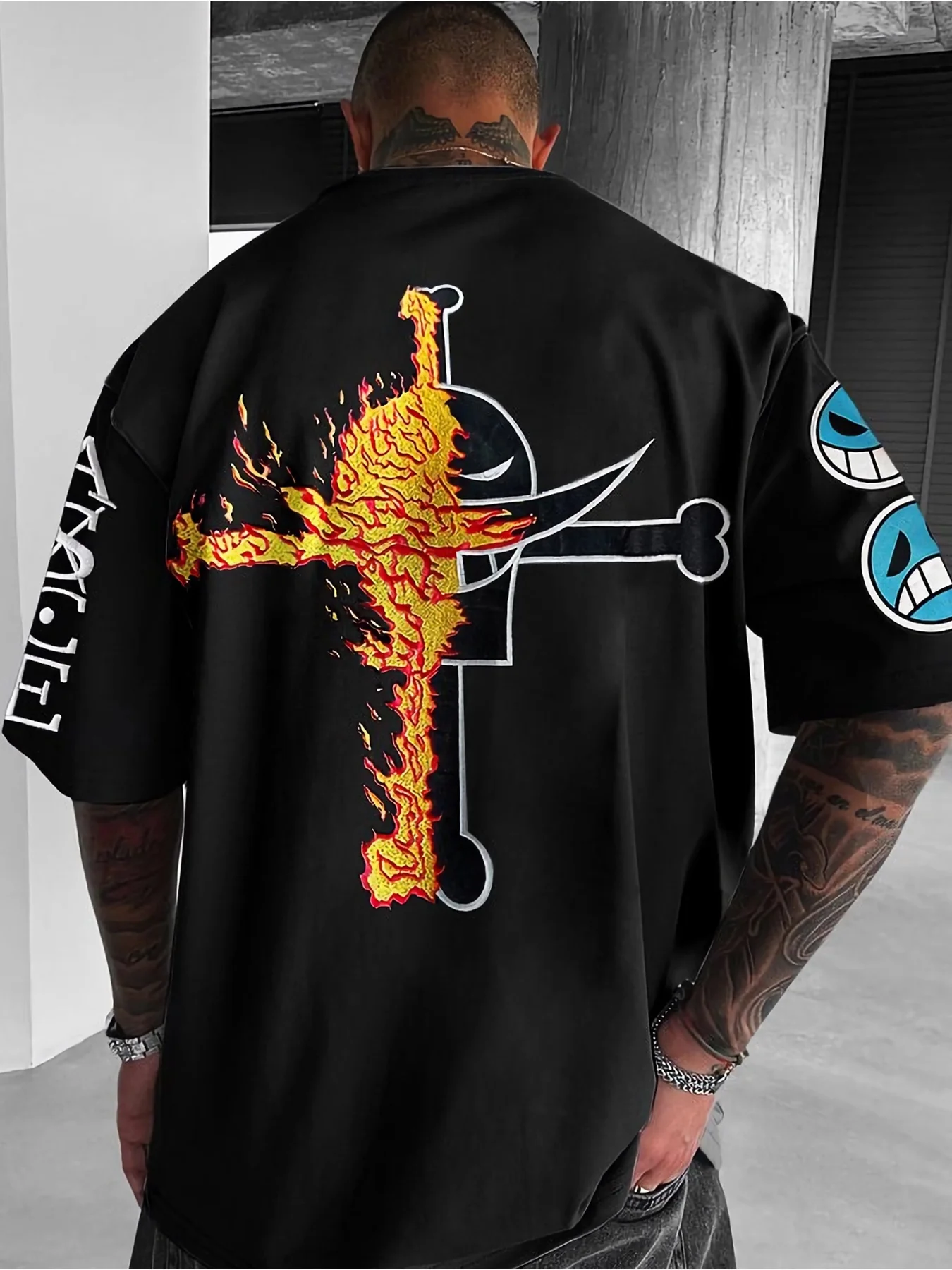 2026 New ONE PIECE Animation Derivatives ACE Printed T-Shirt Men's and Women's Fashion Breathable T-Shirt Men's Tops