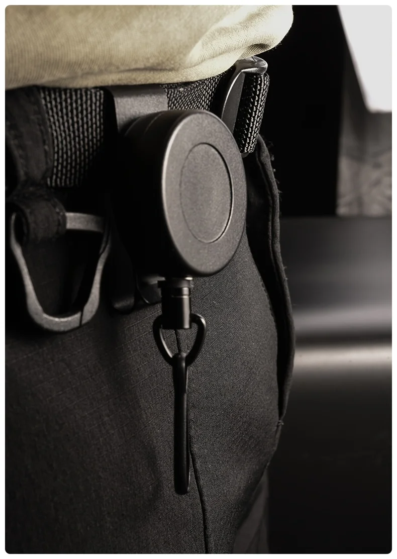 Anti-Loss Retractable Easy-pull Keychain with Belt Clip Steel Wire Rope and High Rebound Elastic Keyring