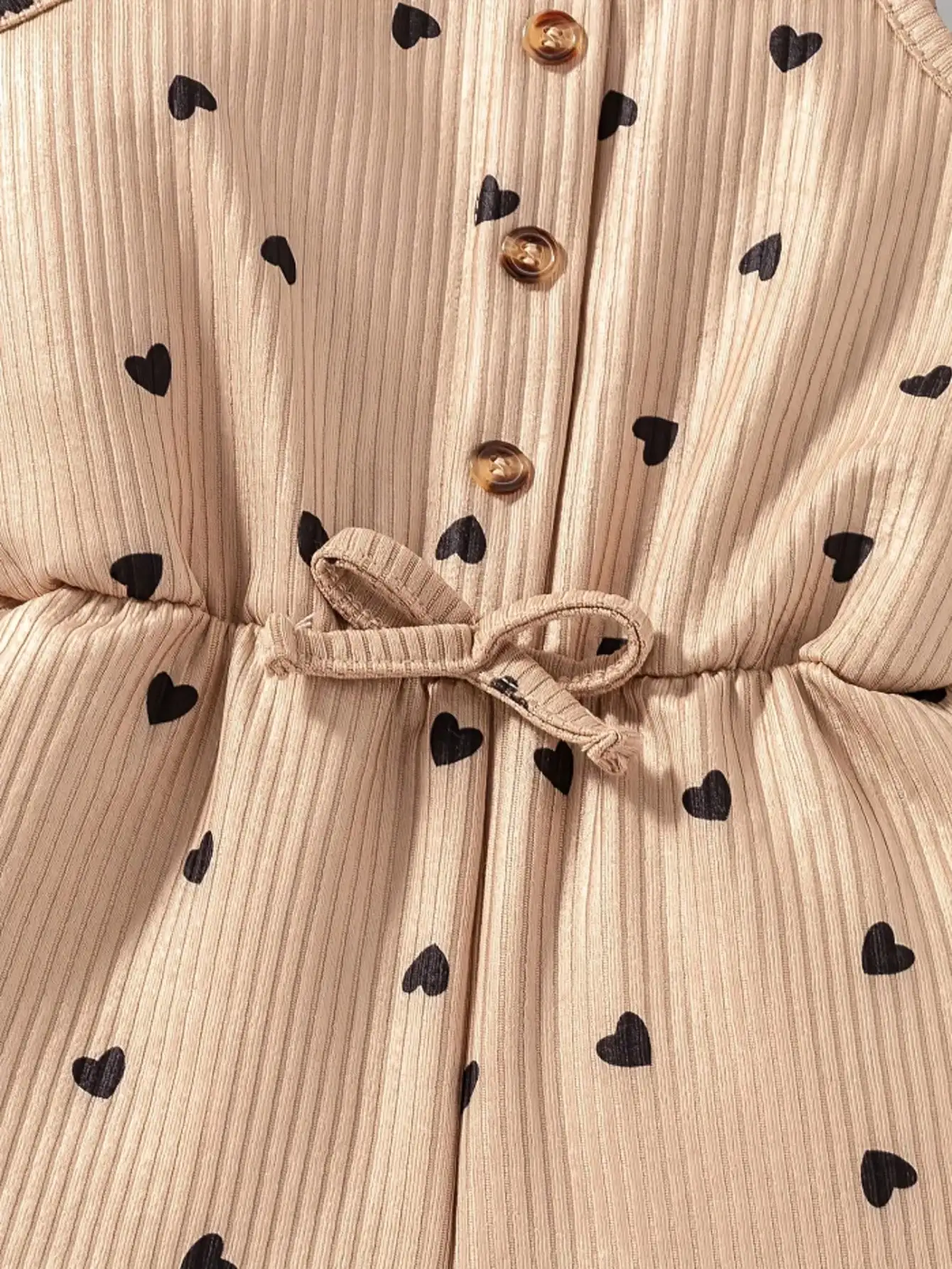 2pcs, 2026 girls' casual summer button up heart-shaped camisole jumpsuit, 2pcs in two colors. Suitable for outdoor travel
