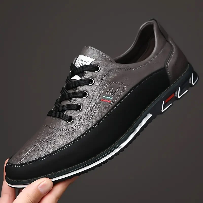 Men's Business Casual Shoes, Solid Color, Pvc Sole, Comfortable for All Seasons