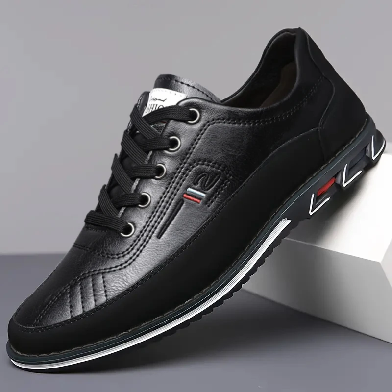 Men's Business Casual Shoes, Solid Color, Pvc Sole, Comfortable for All Seasons