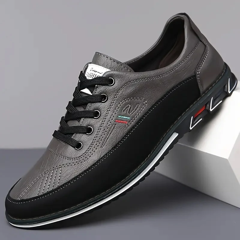 Men's Business Casual Shoes, Solid Color, Pvc Sole, Comfortable for All Seasons