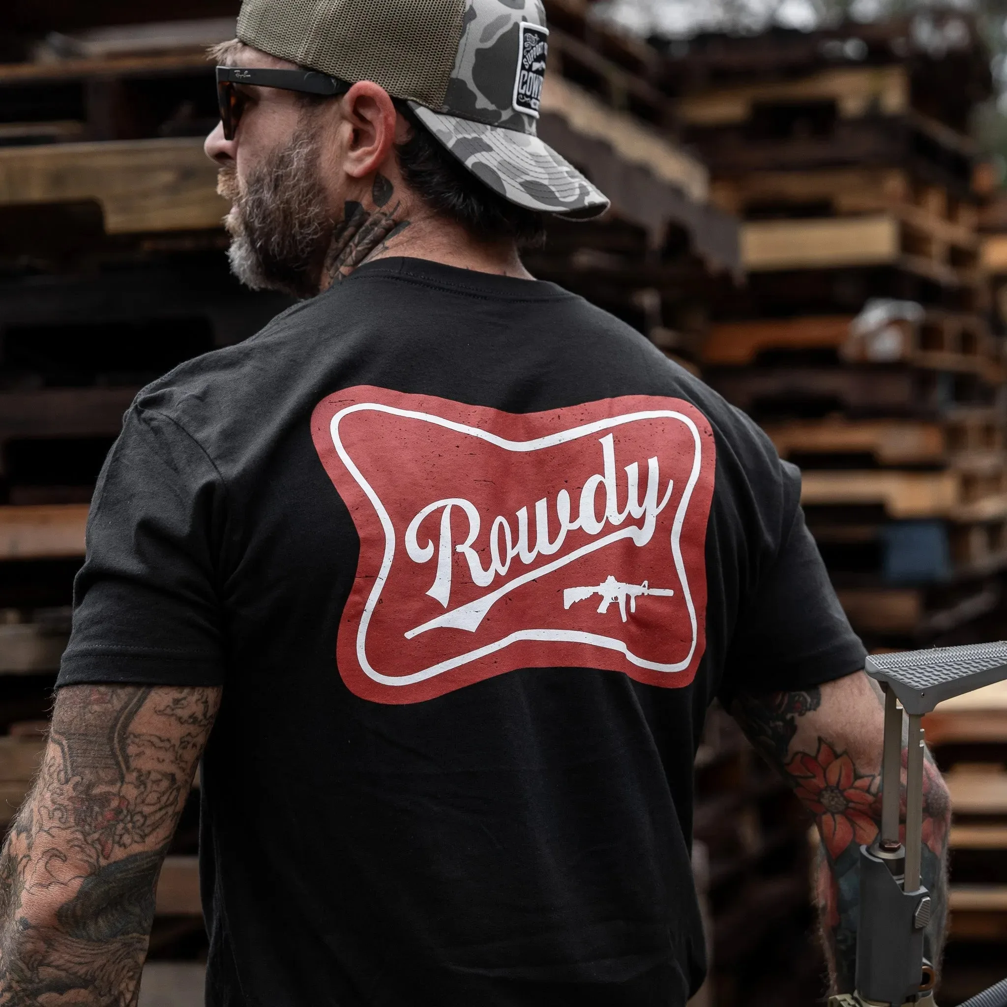 Rowdy Men's T-Shirt - Combat Iron Military T-shirt - Suitable for Sports Wear Pure Cotton