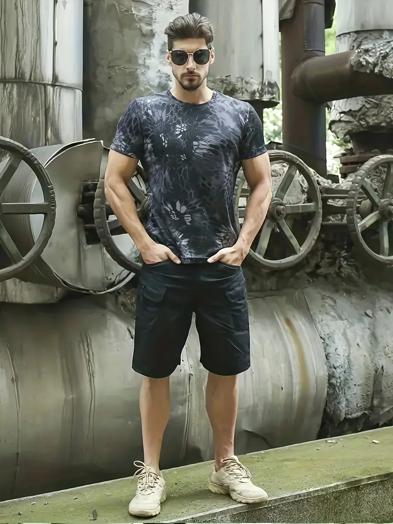 5XL Black Plus Size Cargo Shorts Men's Fashion Summer Ins Casual Big Size Pants Students Trend Port Wind Gym Pant Outwear Men QK