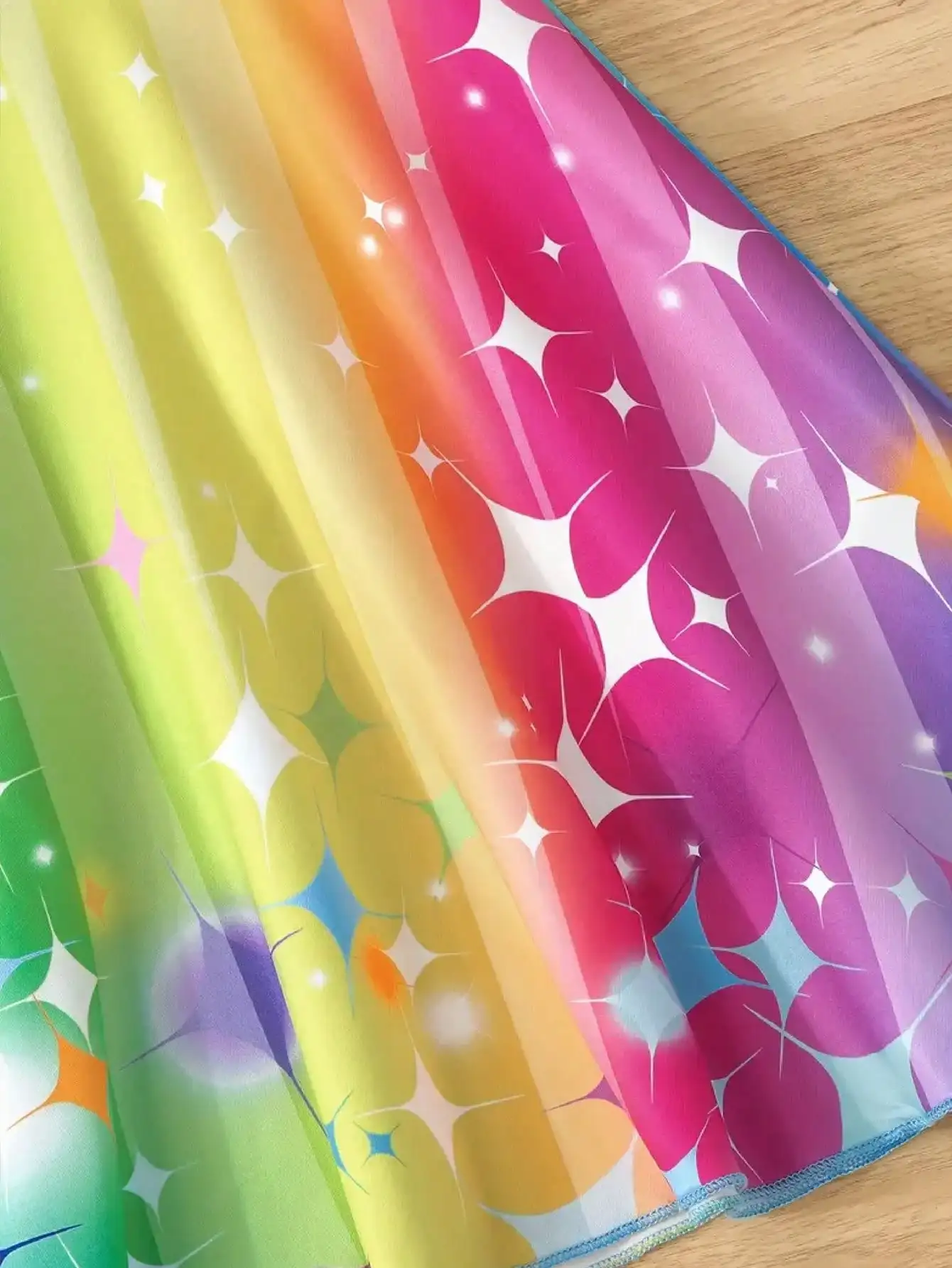 2026 Girls' Casual Spring/Summer Autumn Dream Unicorn Printed Sleeveless Round Neck Dress, Colorful Sleeveless Dress