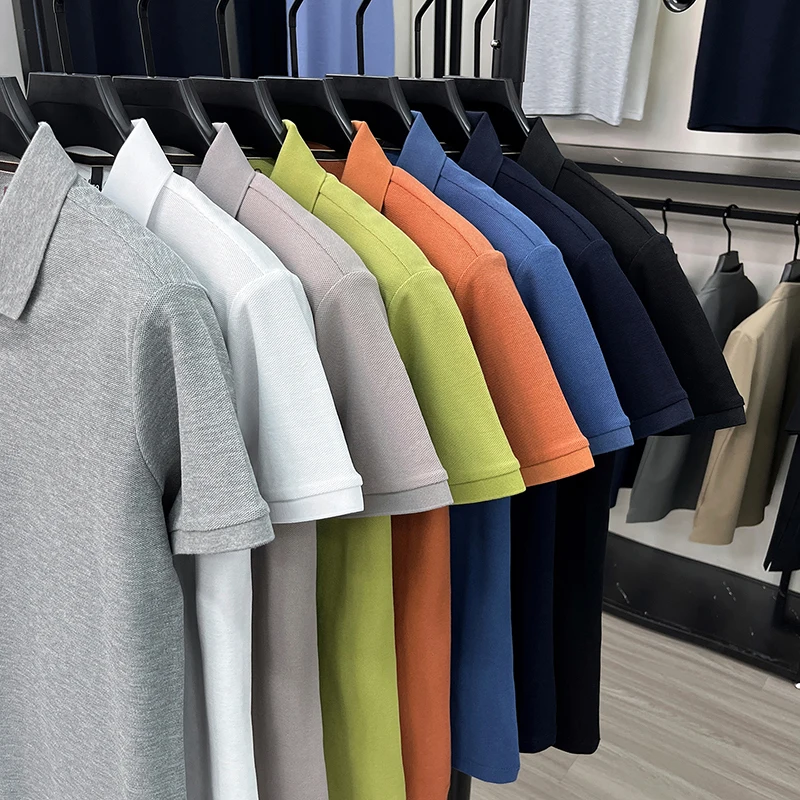 100% pure cotton men's short sleeve polo shirt fashion brand simple embroidery summer new business casual breathable T-shirt