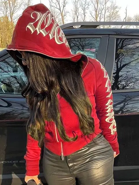 Fashion Women's Monochrome Monogrammed Kepeng Hoodie Long-Sleeved Sweater Autumn New Europe And the United States Style