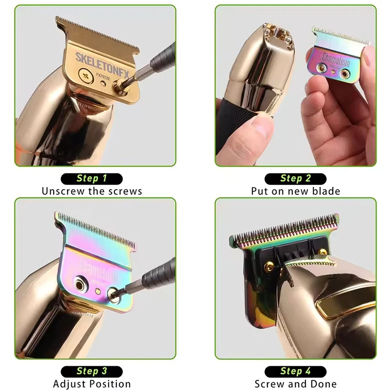 FX707Z Professional Blade Compatible with Babyliss Trimmer Blade, Compatible with BaByliss PRO Hair Trimmers FX787 & FX726, Gold