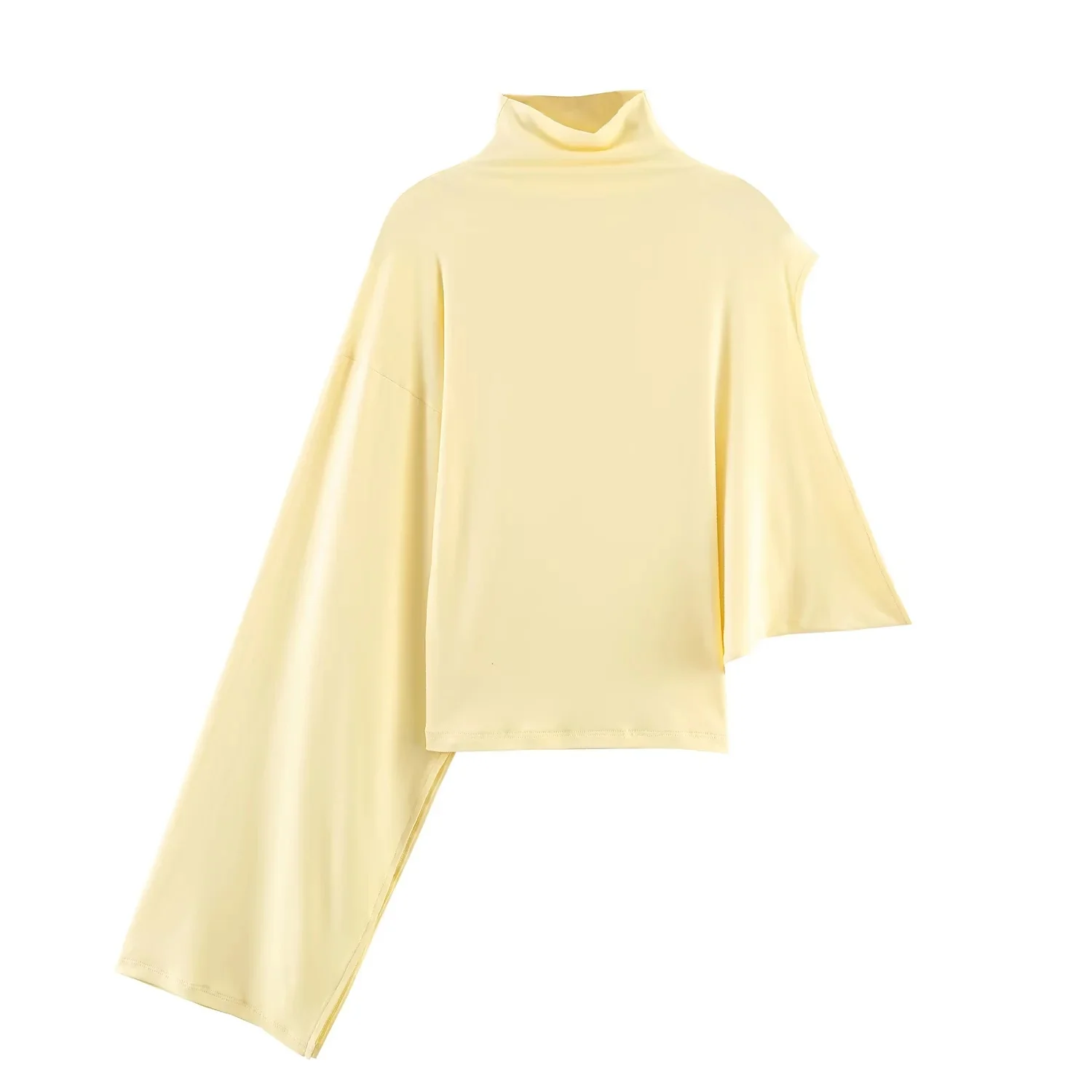 KONDALA Holiday Sexy Chic Women Top Yelllow Asymmetrical Pullover Top Fashion 2026 Spring Summer Party Night Out Female Top Y2k