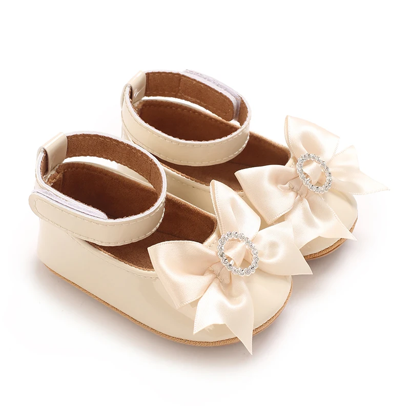 6-Color Mary Jane Princess Bow Baby Shoes PU Leather Spring First Walkers Soft Sole Women's Footwear for Babies