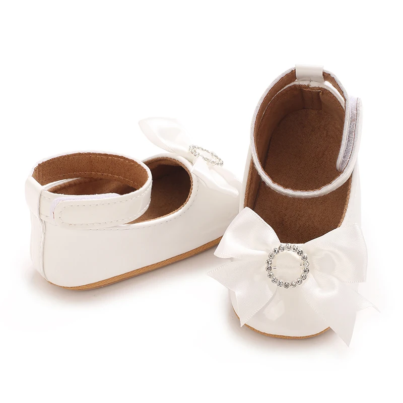 6-Color Mary Jane Princess Bow Baby Shoes PU Leather Spring First Walkers Soft Sole Women's Footwear for Babies