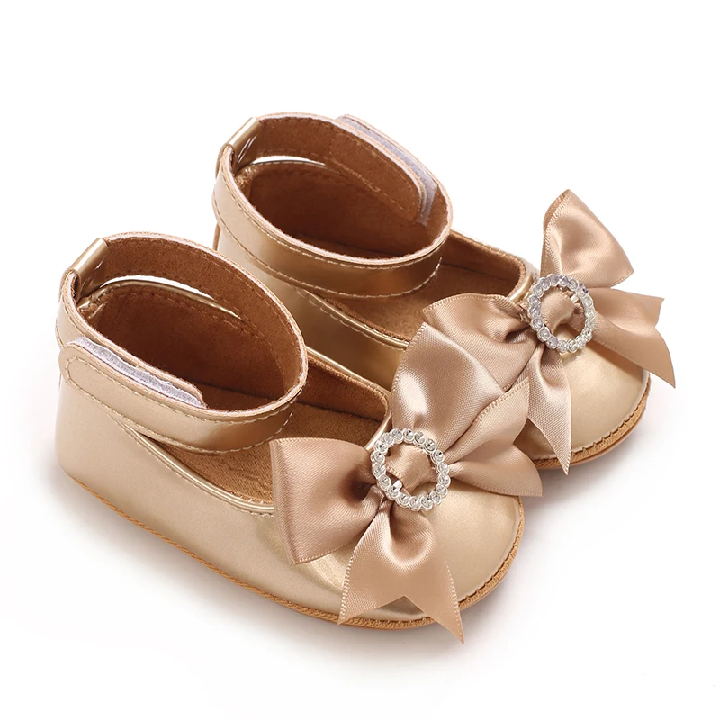 6-Color Mary Jane Princess Bow Baby Shoes PU Leather Spring First Walkers Soft Sole Women's Footwear for Babies