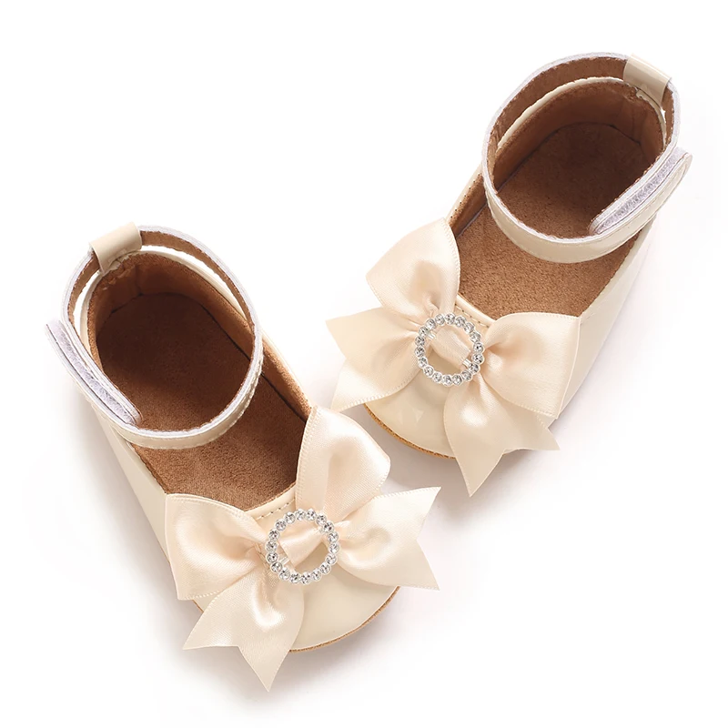 6-Color Mary Jane Princess Bow Baby Shoes PU Leather Spring First Walkers Soft Sole Women's Footwear for Babies
