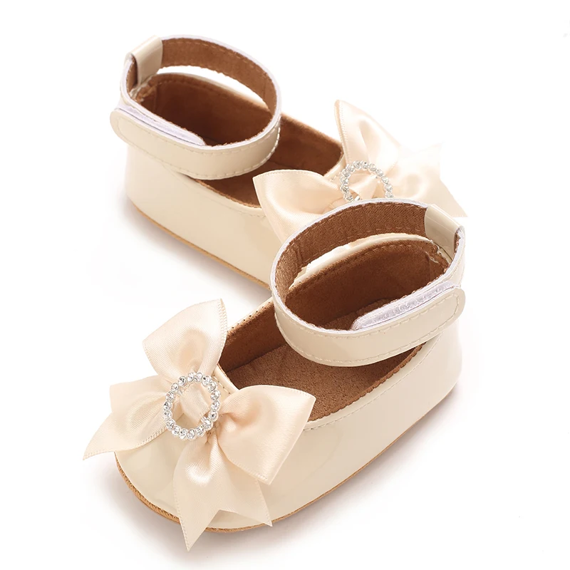 6-Color Mary Jane Princess Bow Baby Shoes PU Leather Spring First Walkers Soft Sole Women's Footwear for Babies