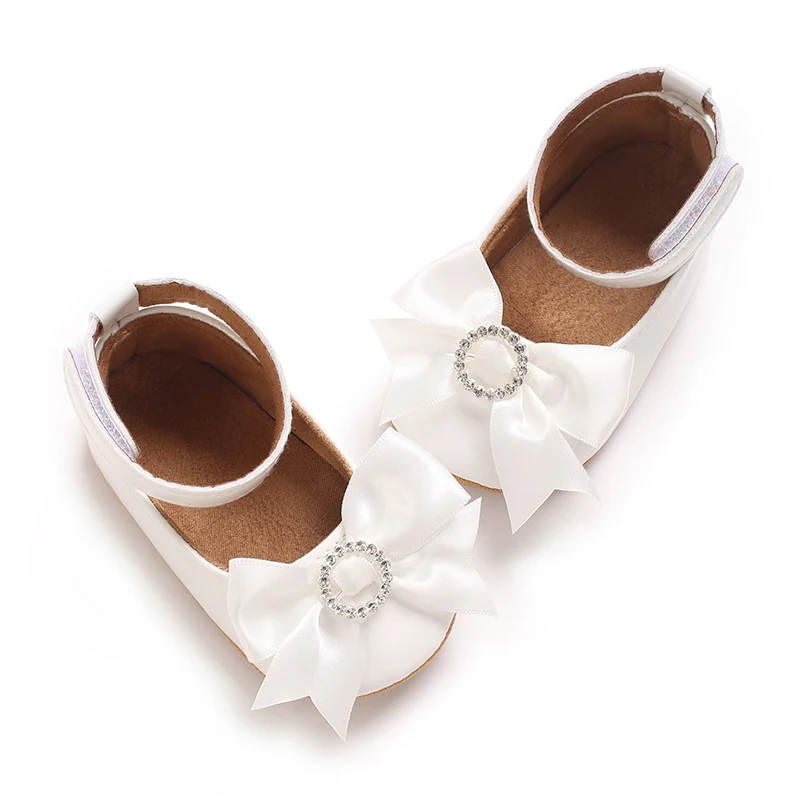 6-Color Mary Jane Princess Bow Baby Shoes PU Leather Spring First Walkers Soft Sole Women's Footwear for Babies