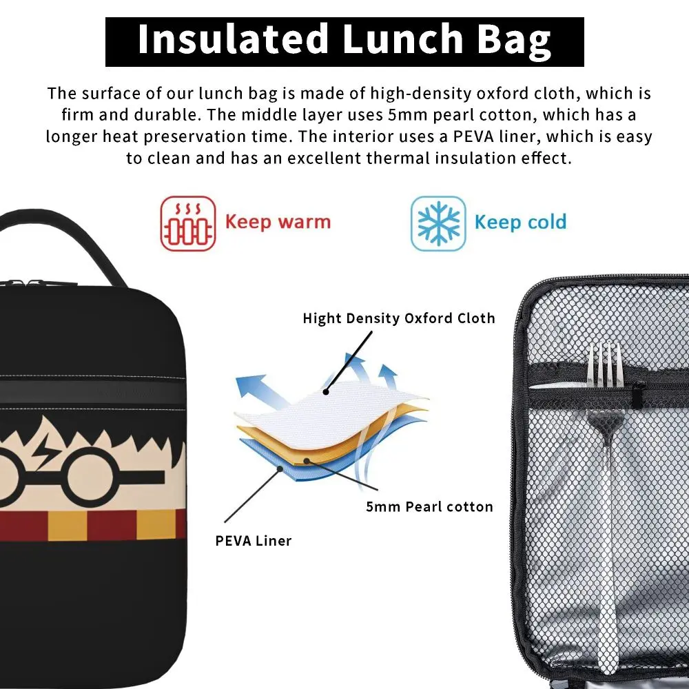 Insulated Lunch Box Harries Movie P-Potters Magic World Merch Storage Food Box New Arrival Thermal Cooler Lunch Box For Picnic