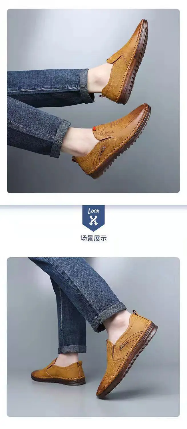 Men Loafers Lightweight Men's Driving Shoes Brand Anti-Slip Comfortable Flat Shoes Designer Rubber Sole Breathable Shoes