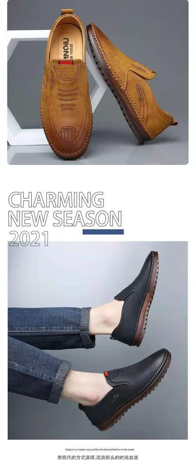 Men Loafers Lightweight Men's Driving Shoes Brand Anti-Slip Comfortable Flat Shoes Designer Rubber Sole Breathable Shoes