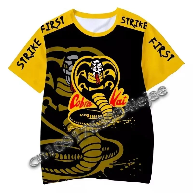 Cute Cartoon Cobra KAI 3D Print Sports Quick-dry Breathable Men T-shirt Outdoor Street Casual Daily Short-sleeve Clothing Summer
