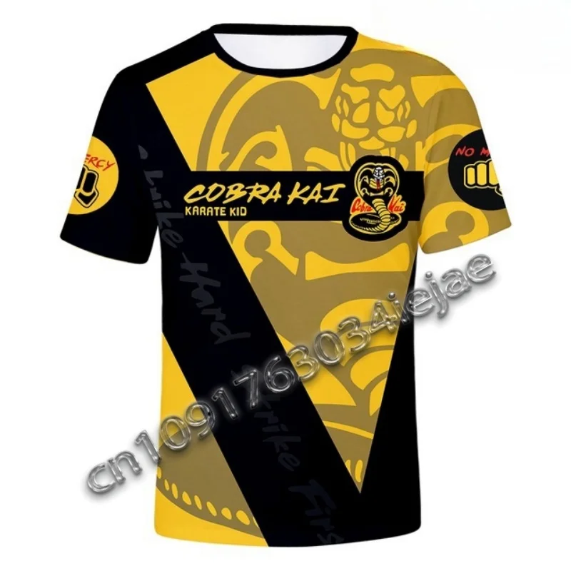Cute Cartoon Cobra KAI 3D Print Sports Quick-dry Breathable Men T-shirt Outdoor Street Casual Daily Short-sleeve Clothing Summer