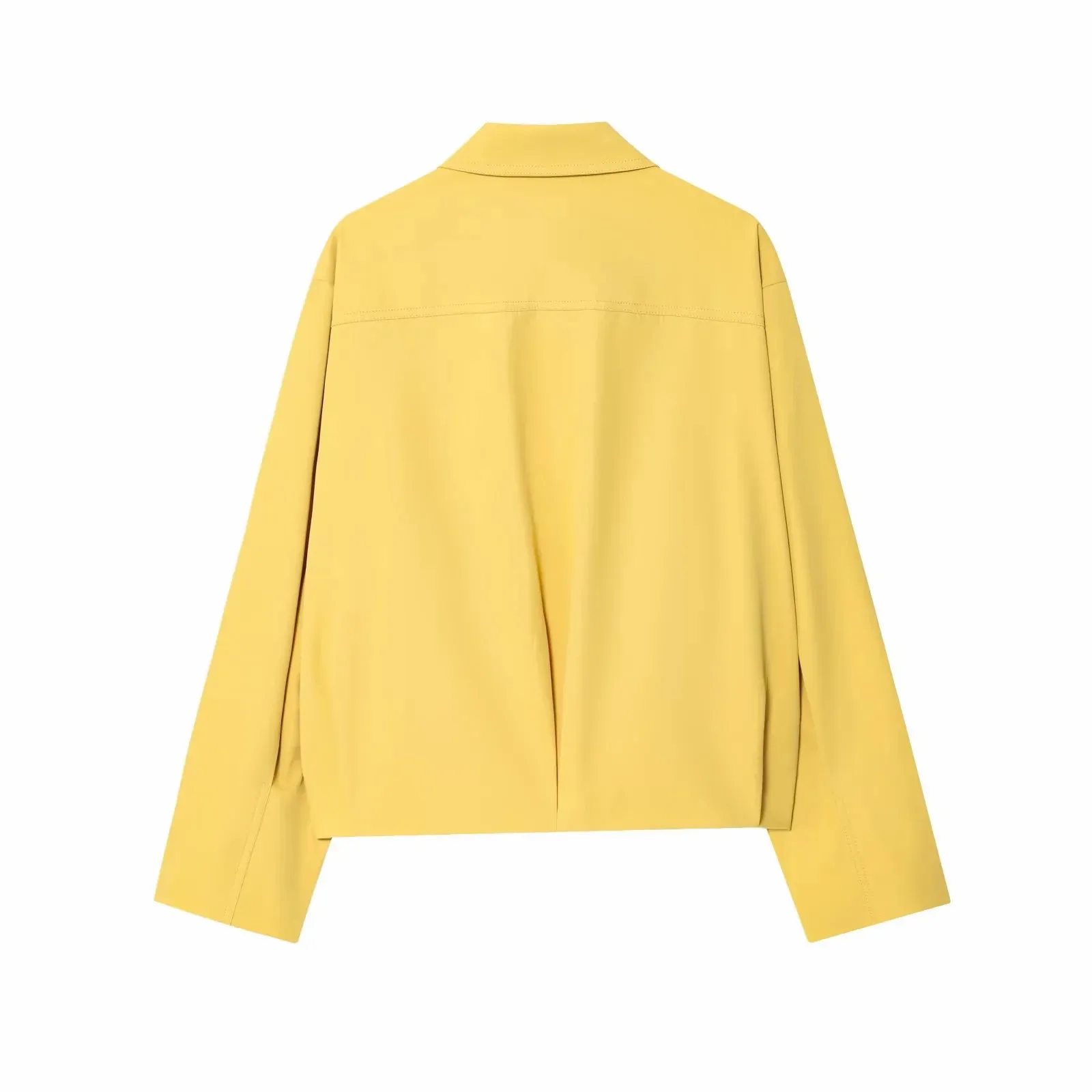 Women Casual Solid Zipper Coat Women Street Lapel Pockets Long Sleeve Simple Pleated Female Outwear Fashion Bomber Jacket