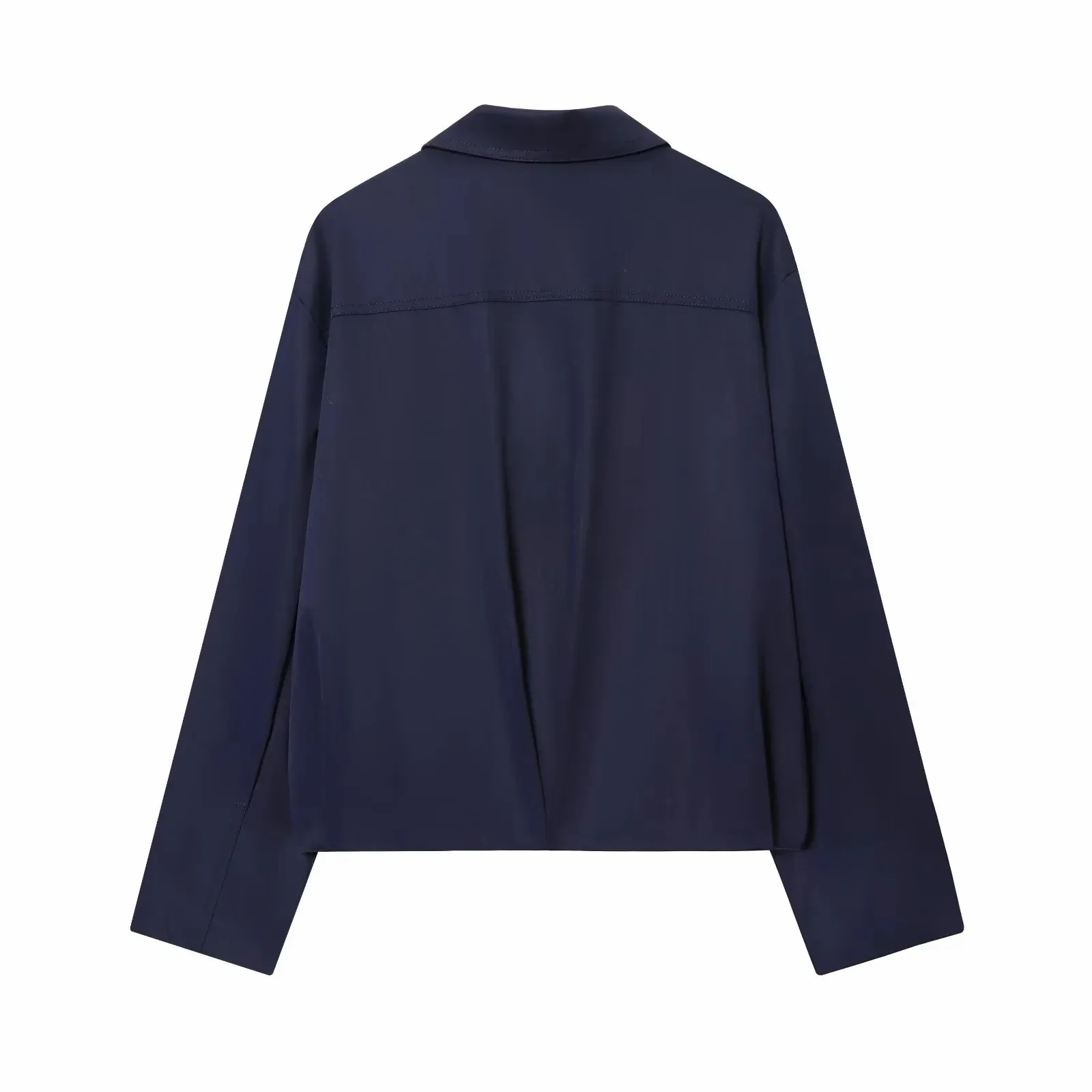 Women Casual Solid Zipper Coat Women Street Lapel Pockets Long Sleeve Simple Pleated Female Outwear Fashion Bomber Jacket