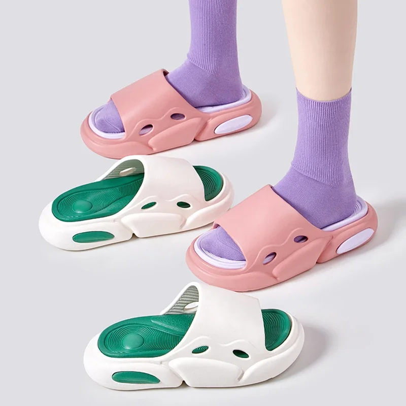 Sport Style Thick Bottom Slippers For Women Men Fashion Design Beach Platform Slides Woman Bathroom Non-Slip Flip Flops Female