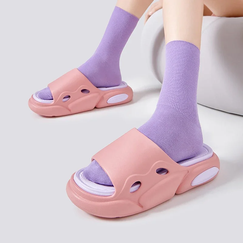 Sport Style Thick Bottom Slippers For Women Men Fashion Design Beach Platform Slides Woman Bathroom Non-Slip Flip Flops Female