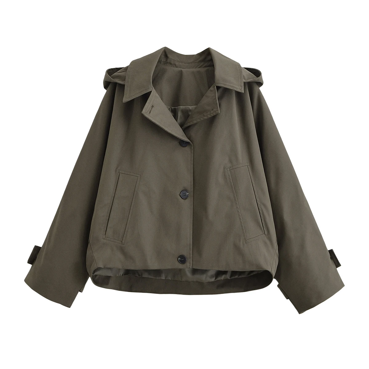 ZERAINS 2026 Spring New Women's Simple and Versatile Style Waterproof Bat Long Sleeve Windbreaker